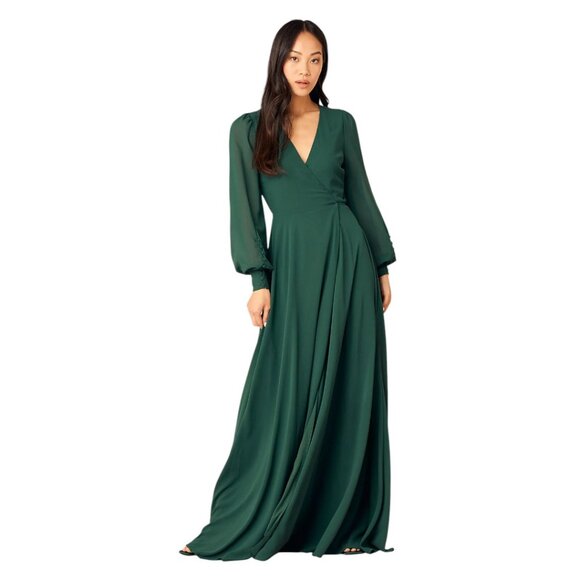 Lulus My Whole Heart Green Wrap Long Sleeve Maxi Dress - Picture 3 of 14